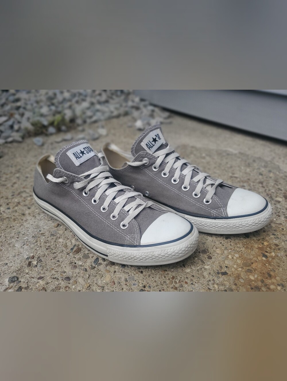 Converse All Star Low-Top Sneakers in Gray and White - Picture 6 of 6
